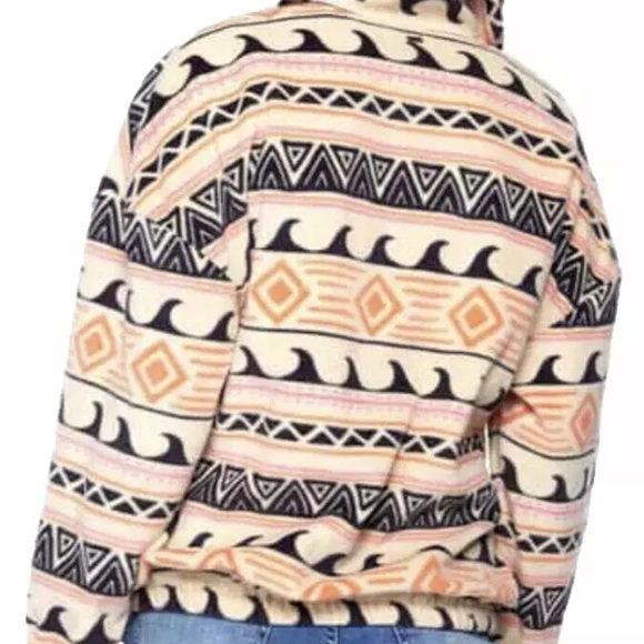 O’Neill Medium Half Zip Pullover Soft Polar Green & Cream Women’s Fleece Hoodie - Picture 9 of 11